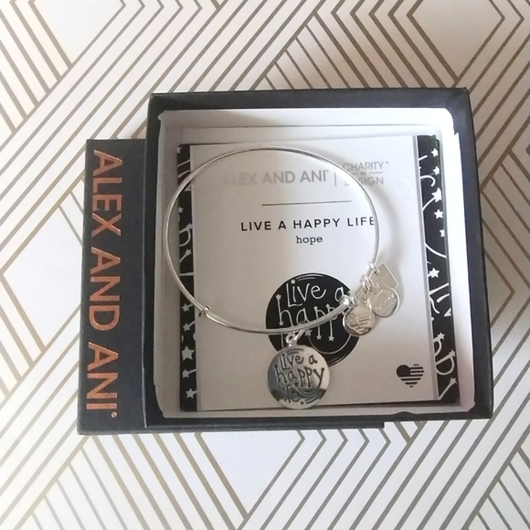 Alex and Ani Live A Happy Life Hope Charm Bracelet - Picture 4 of 13